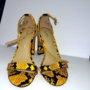 7.5 Aldo Snakeskin Chunky Heels 🎖️Excellent Condition